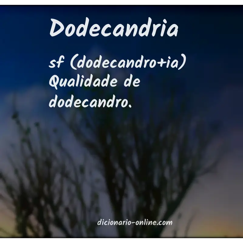 Significado de dodecandria