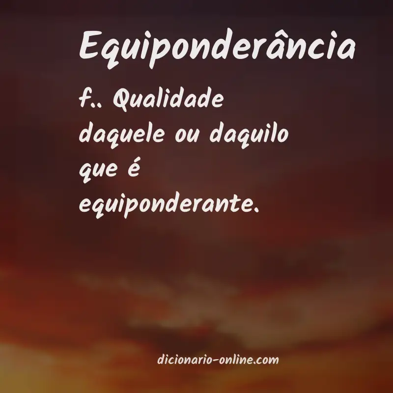 Significado de equiponderância