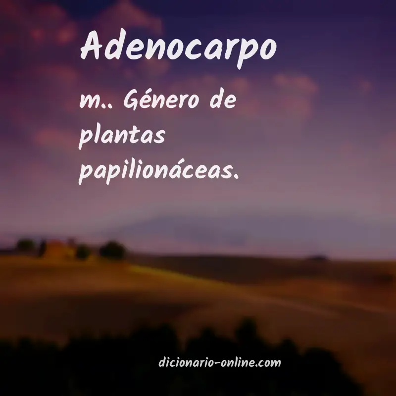 Significado de adenocarpo