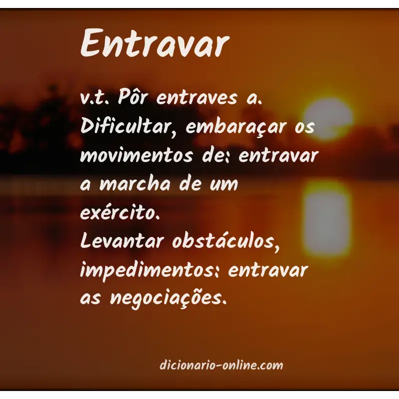 Significado de entravar