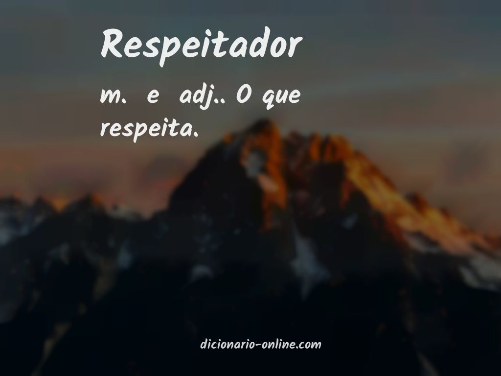 Significado de respeitador