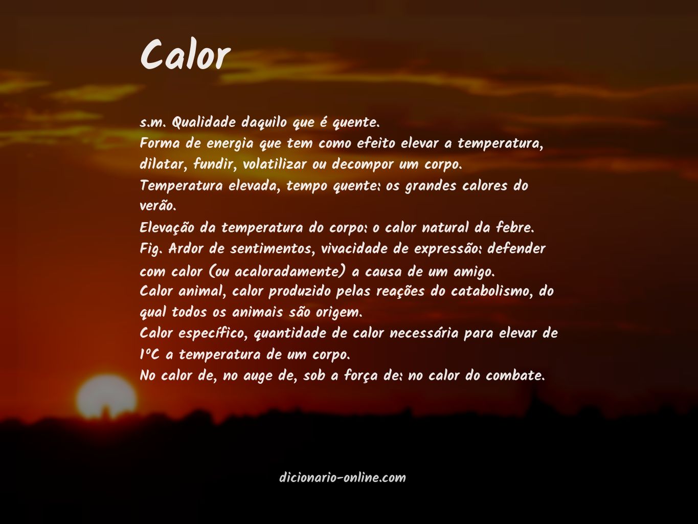 Significado de calor