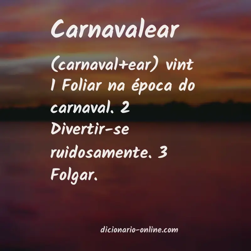Significado de carnavalear