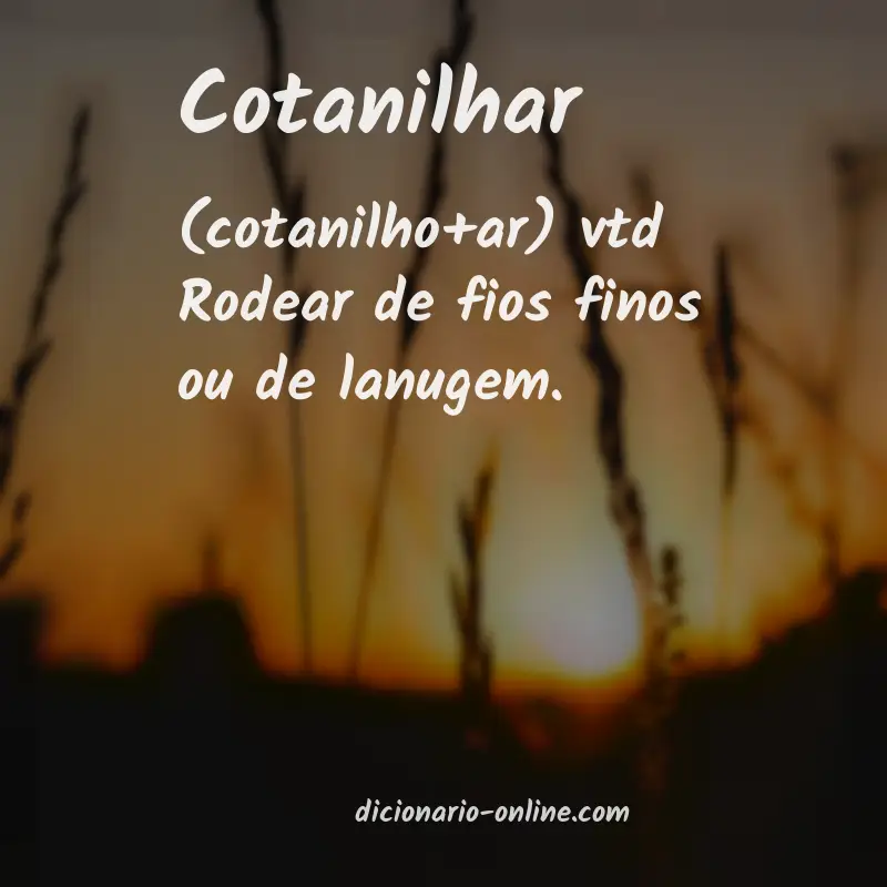 Significado de cotanilhar