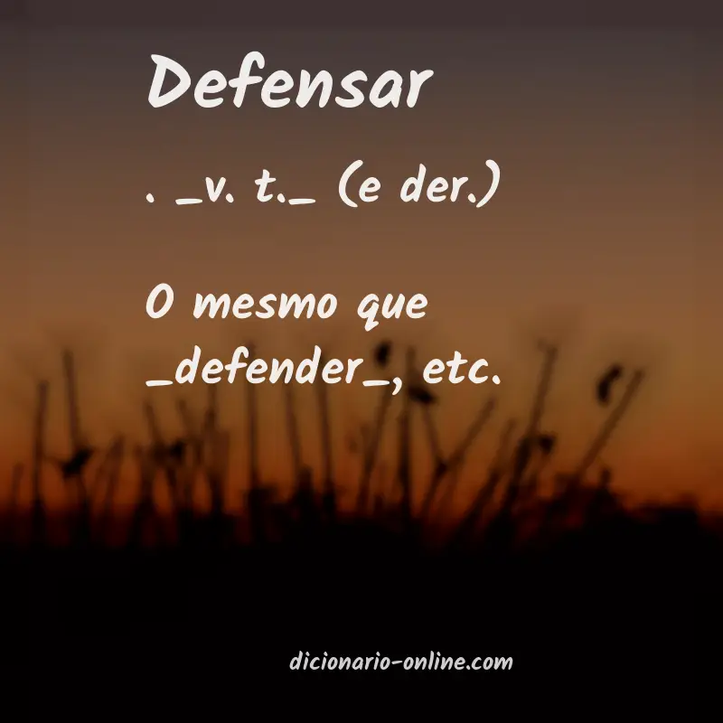 Significado de defensar