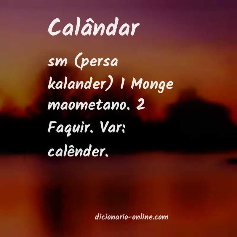 Significado de calândar