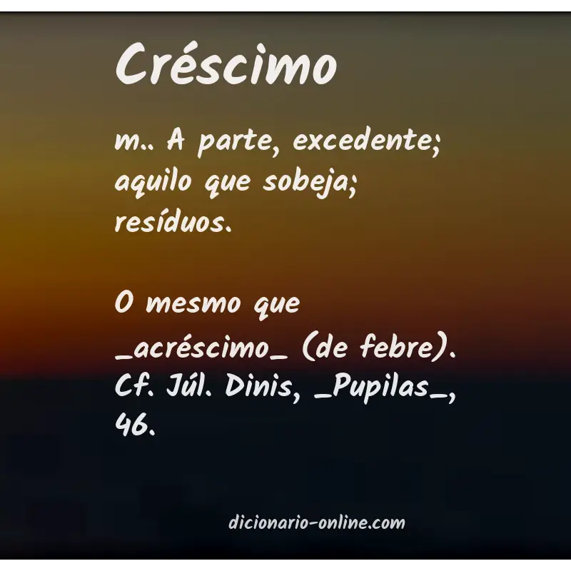 Significado de créscimo