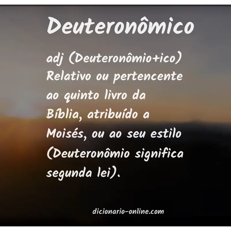 Significado de deuteronômico