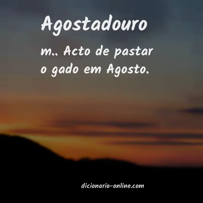 Significado de agostadouro