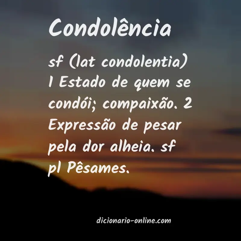 Significado de condolência