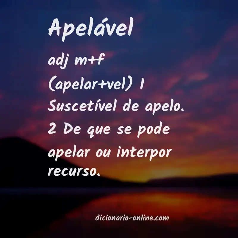 Significado de apelável