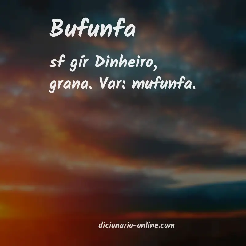 Significado de bufunfa