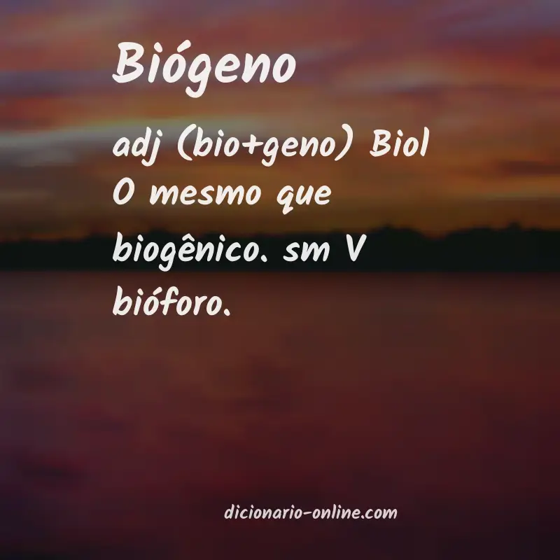 Significado de biógeno