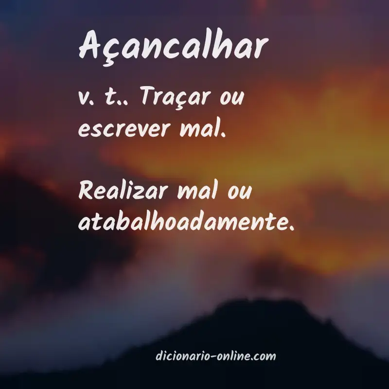 Significado de açancalhar