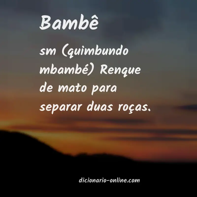 Significado de bambê