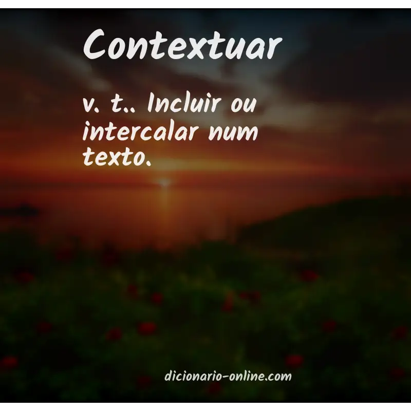 Significado de contextuar