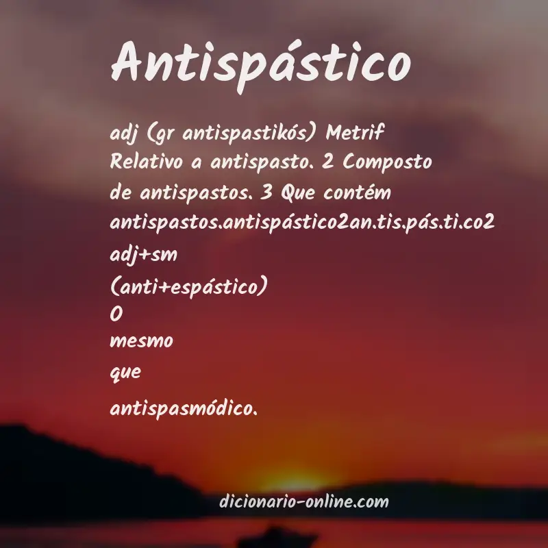 Significado de antispástico