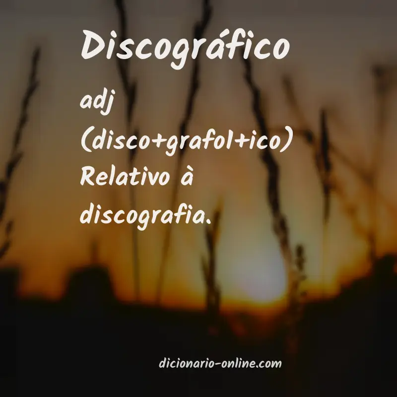 Significado de discográfico