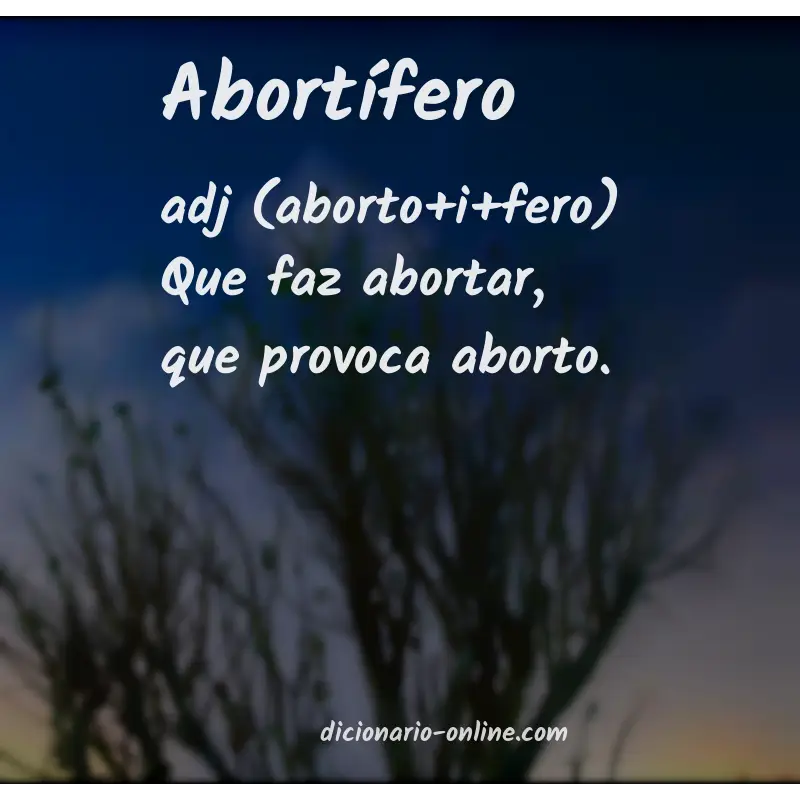 Significado de abortífero
