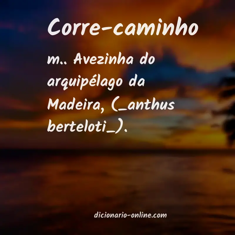 Significado de corre-caminho