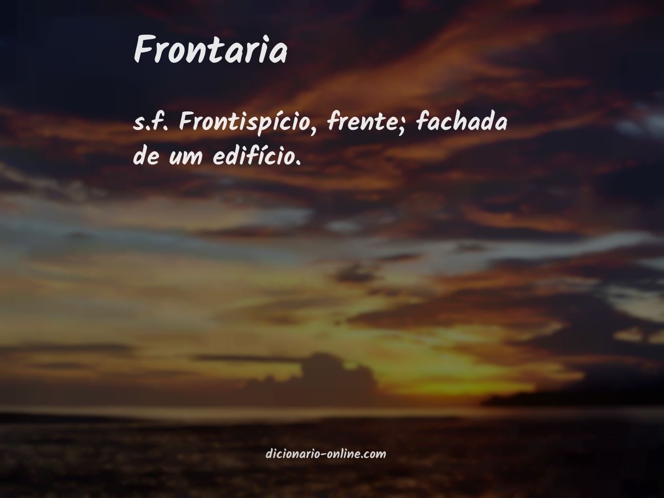 Significado de frontaria