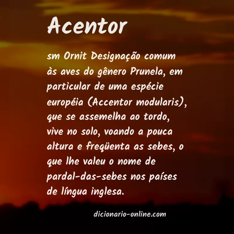 Significado de acentor