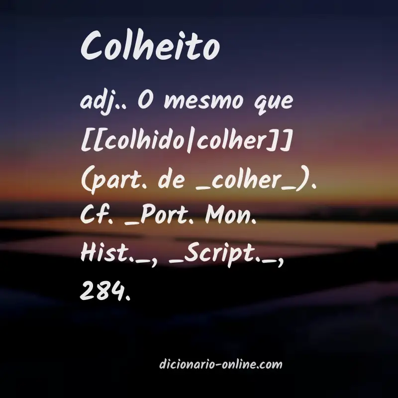 Significado de colheito