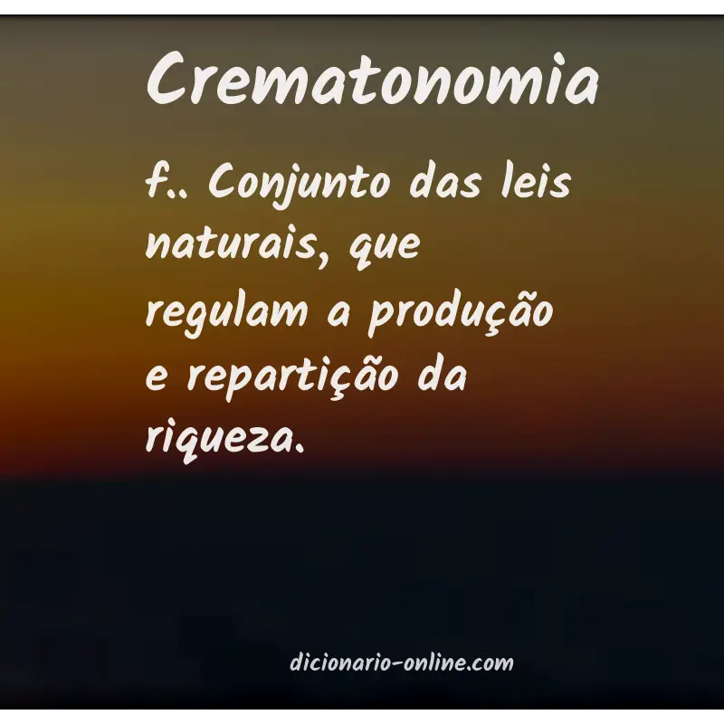 Significado de crematonomia