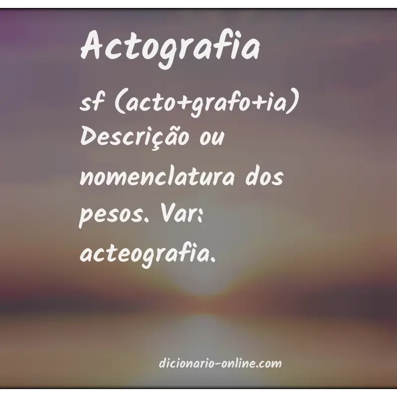 Significado de actografia