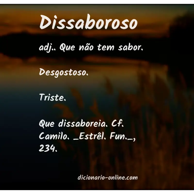 Significado de dissaboroso