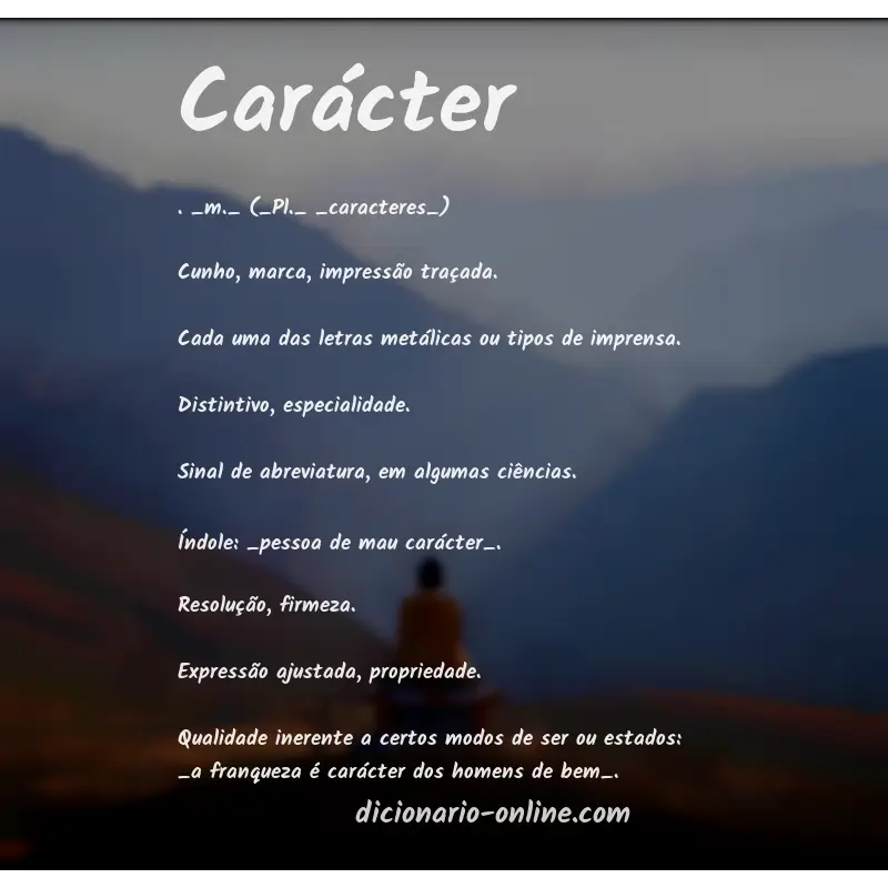 Significado de carácter