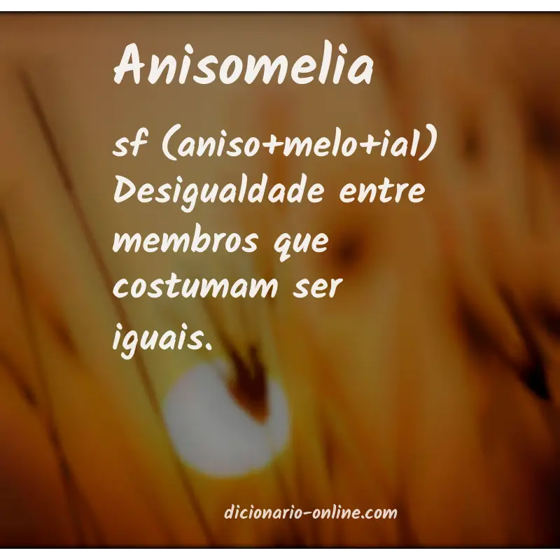 Significado de anisomelia