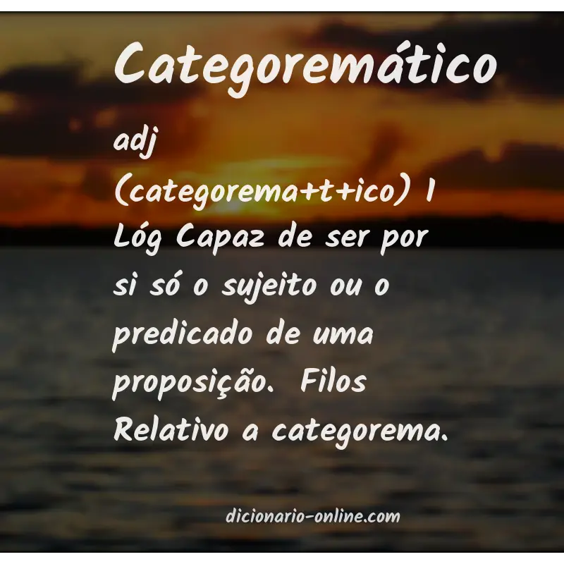 Significado de categoremático