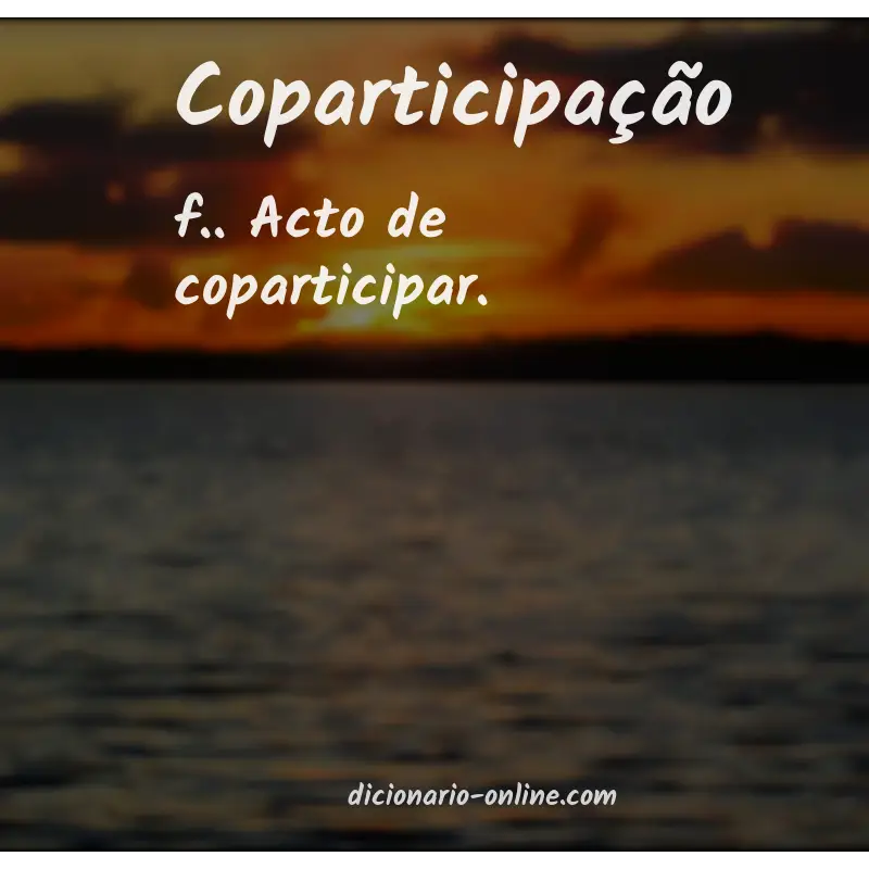 Significado de coparticipação