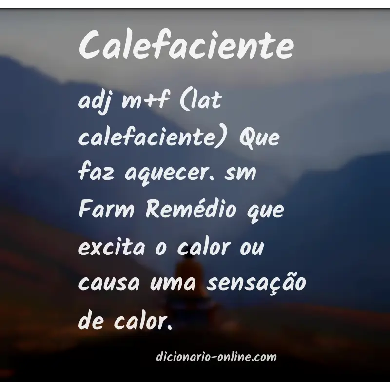 Significado de calefaciente