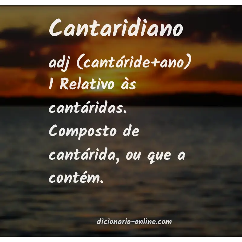 Significado de cantaridiano