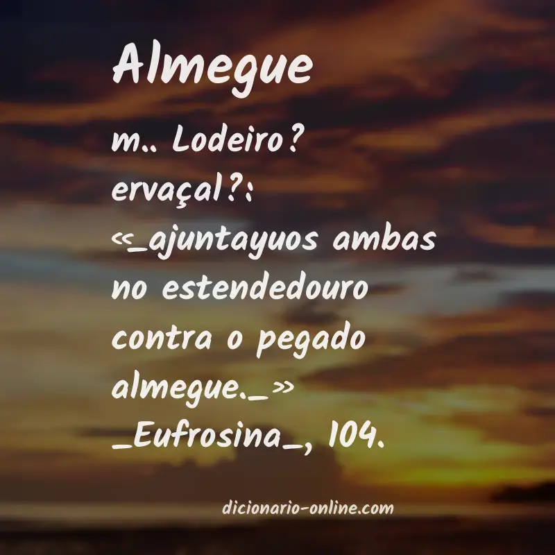 Significado de almegue
