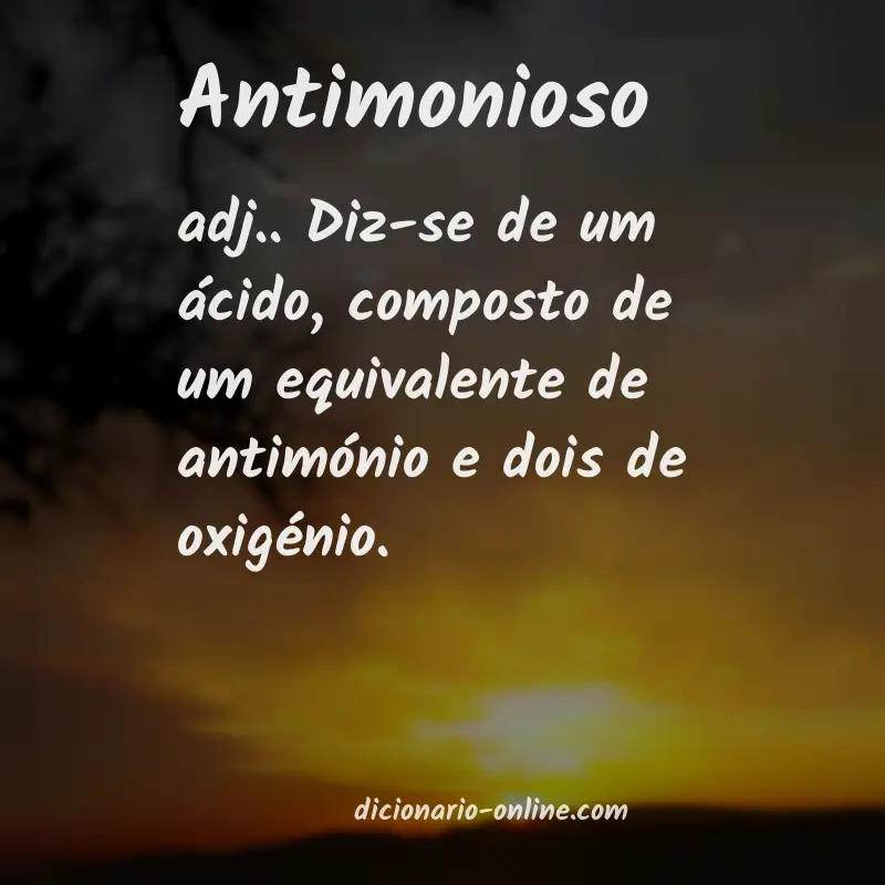 Significado de antimonioso