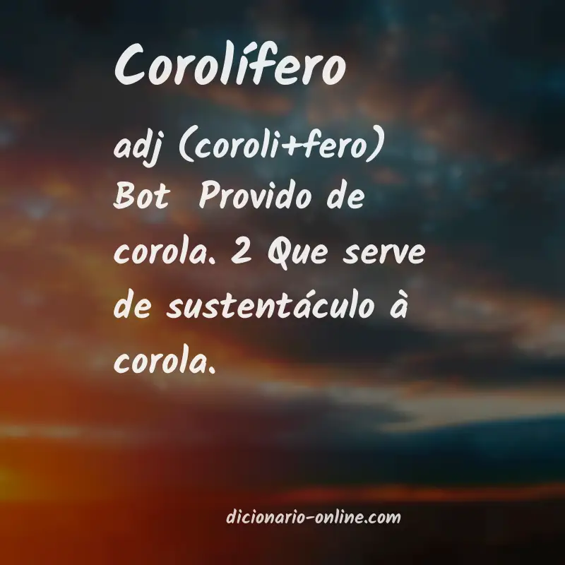 Significado de corolífero