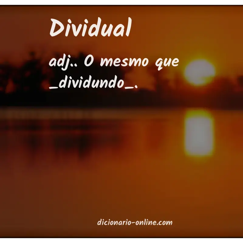Significado de dividual