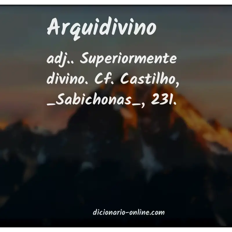 Significado de arquidivino