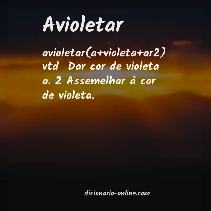 Significado de avioletar