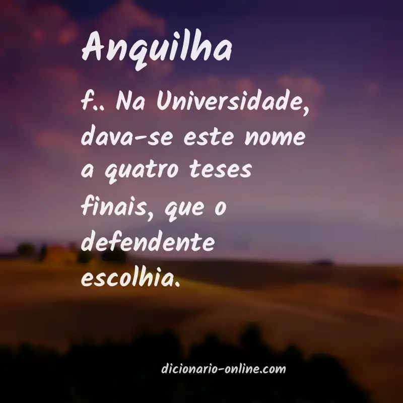 Significado de anquilha