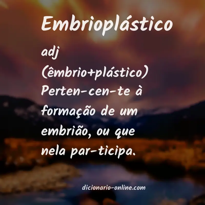 Significado de embrioplástico