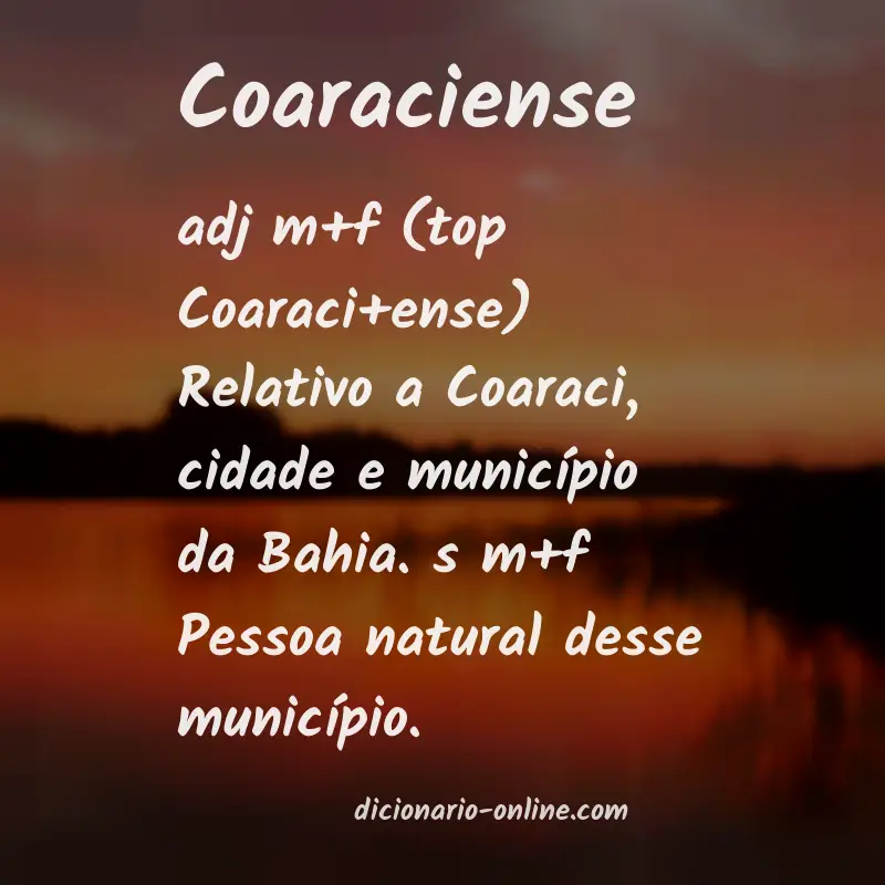 Significado de coaraciense