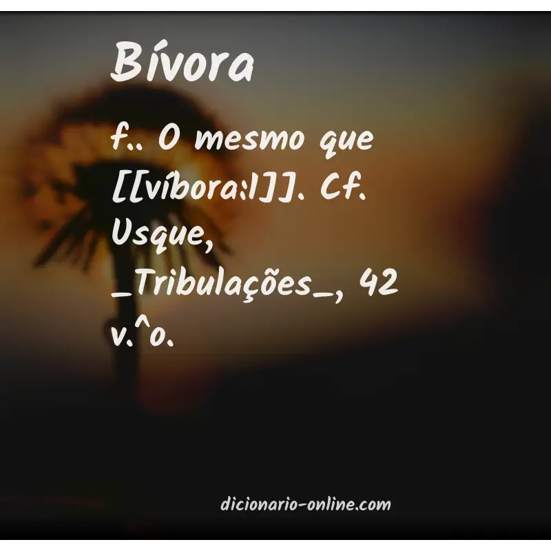 Significado de bívora