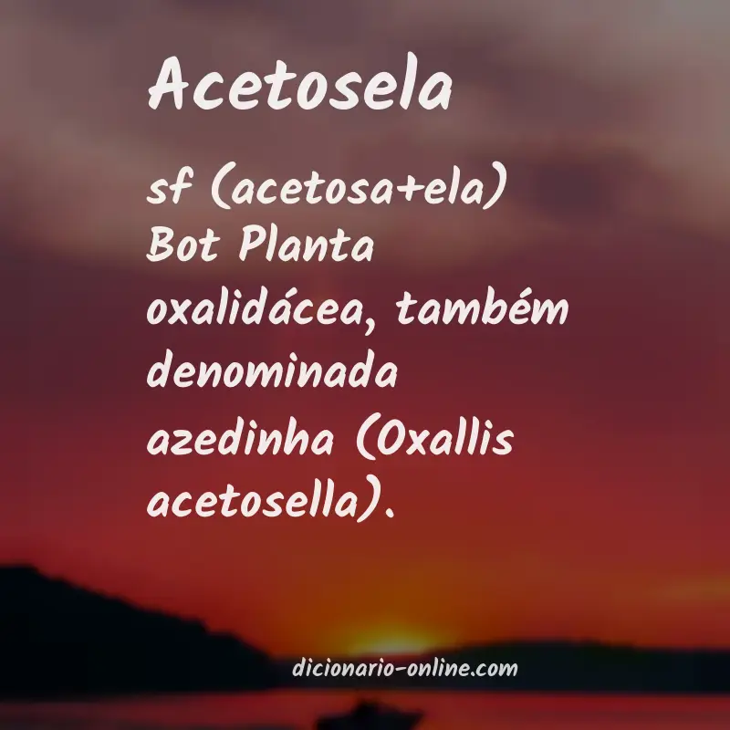 Significado de acetosela