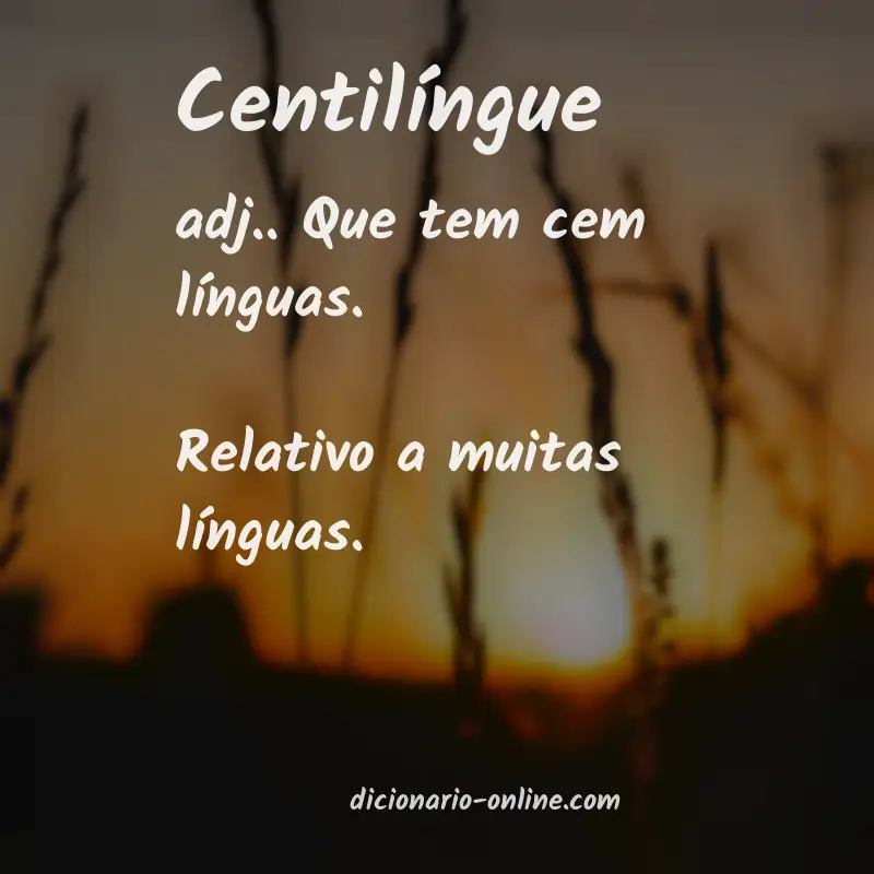 Significado de centilíngue