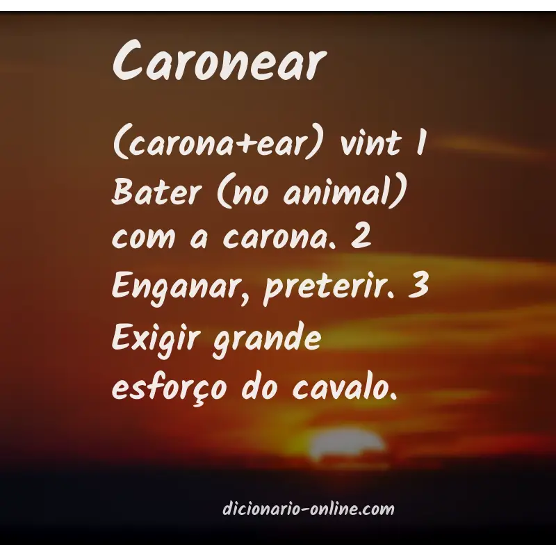 Significado de caronear
