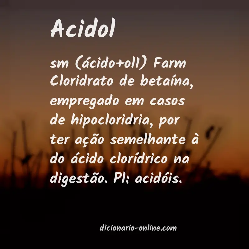 Significado de acidol